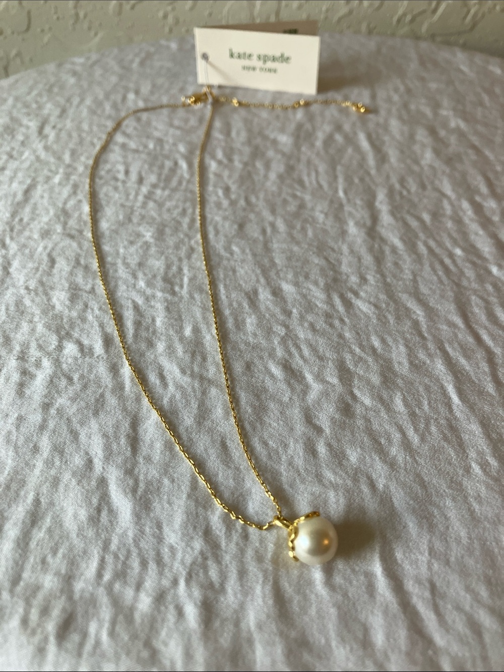 kate spade: Gold Tone Pearlette Drop Necklace
